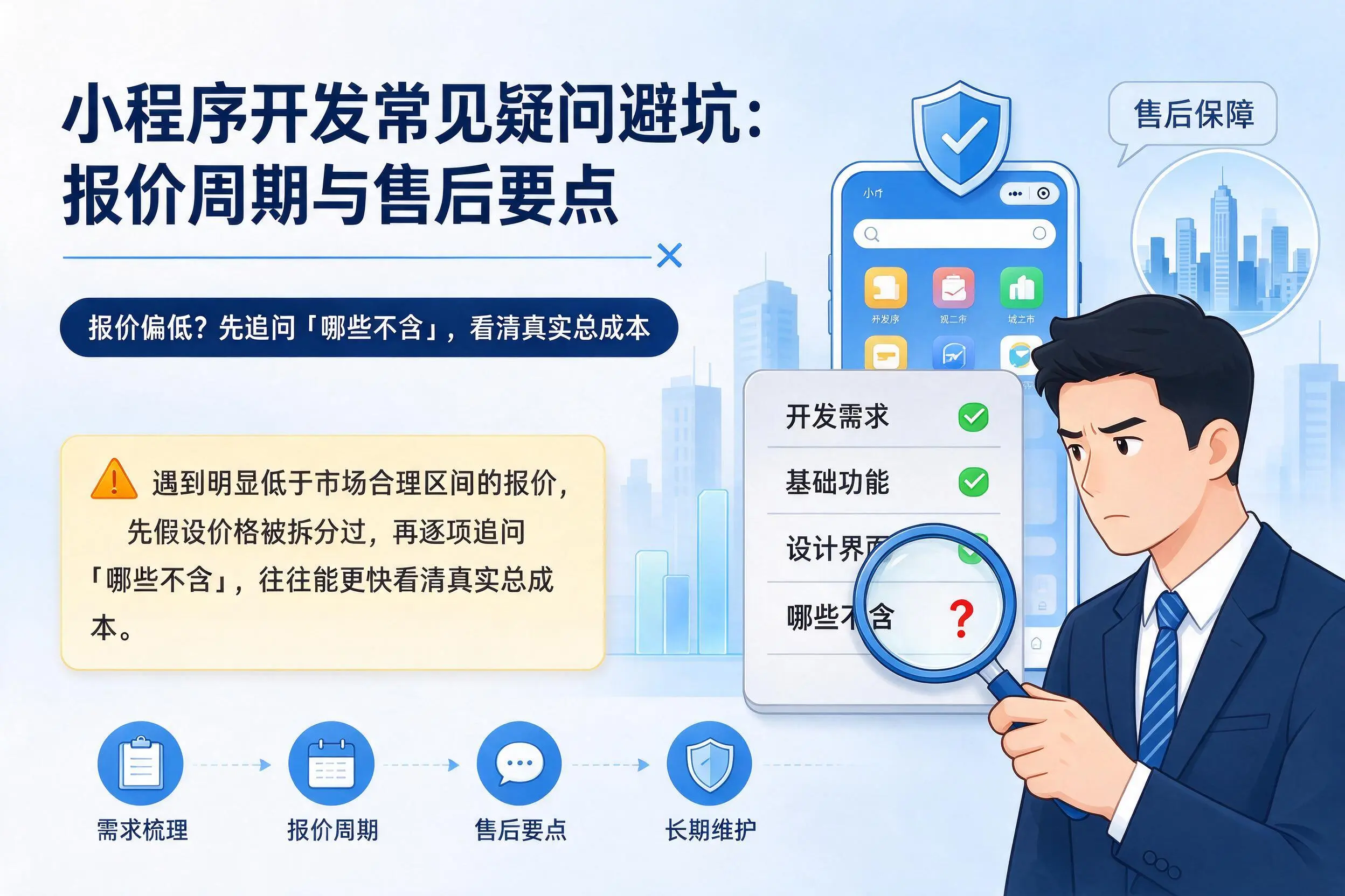 丽水小程序开发常见疑问避坑:报价周期与售后要点