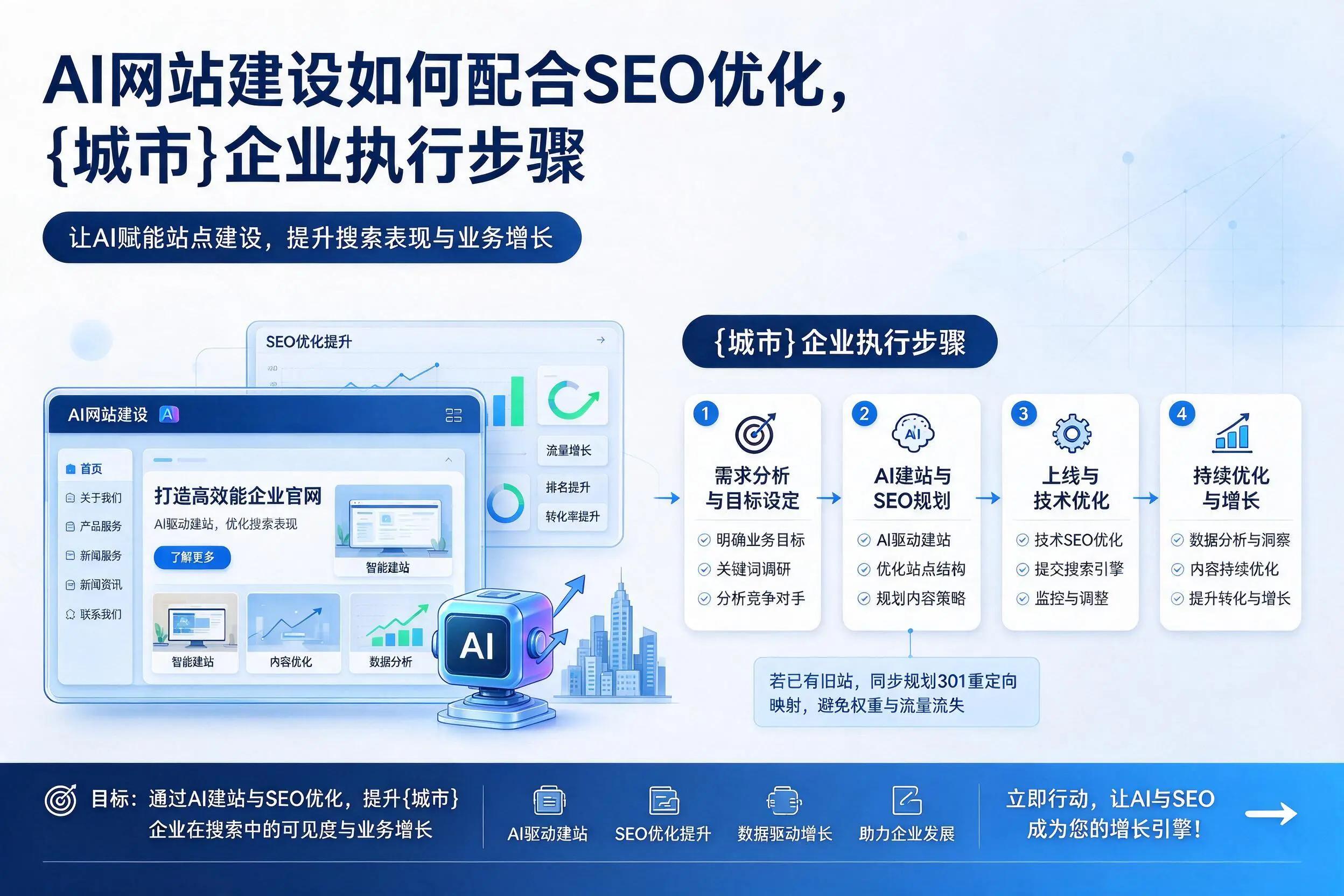 AI网站建设如何配合SEO优化，丽水企业执行步骤
