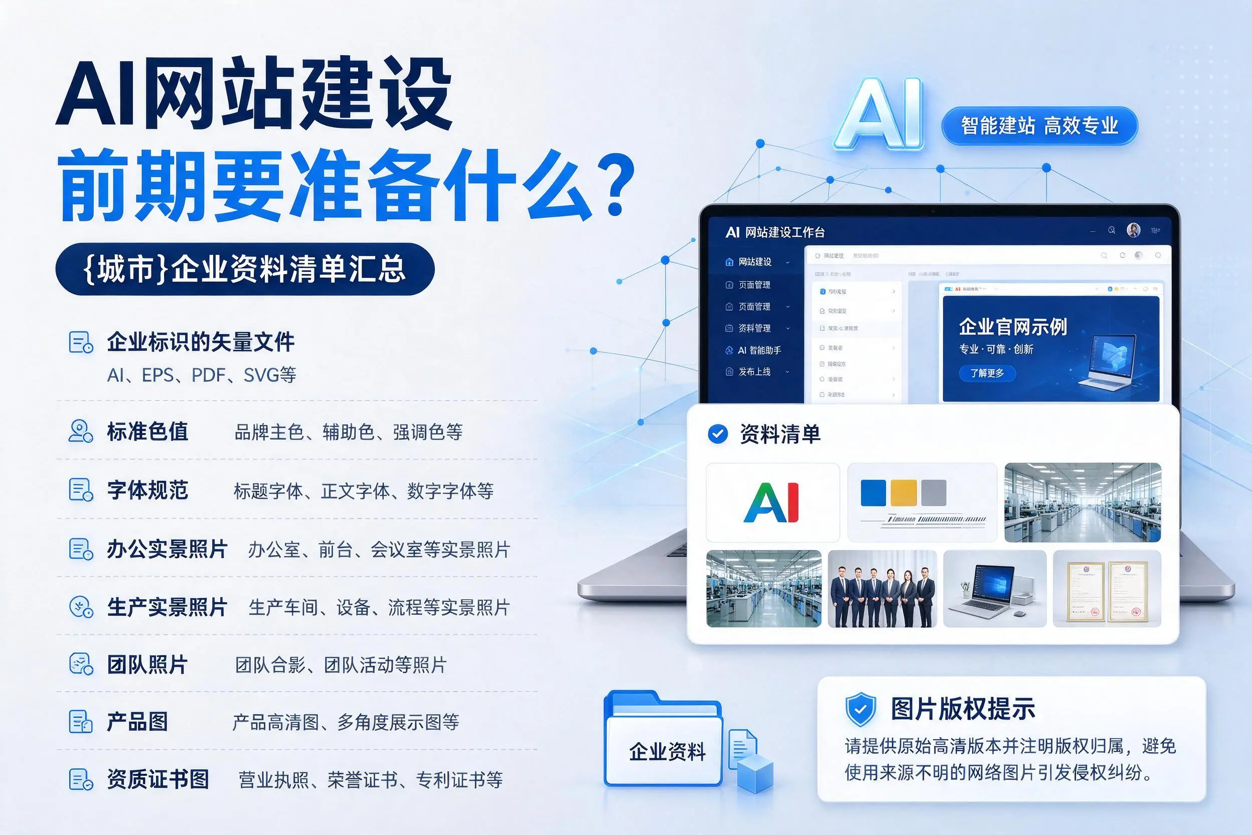 AI网站建设前期要准备什么？丽水企业资料清单汇总