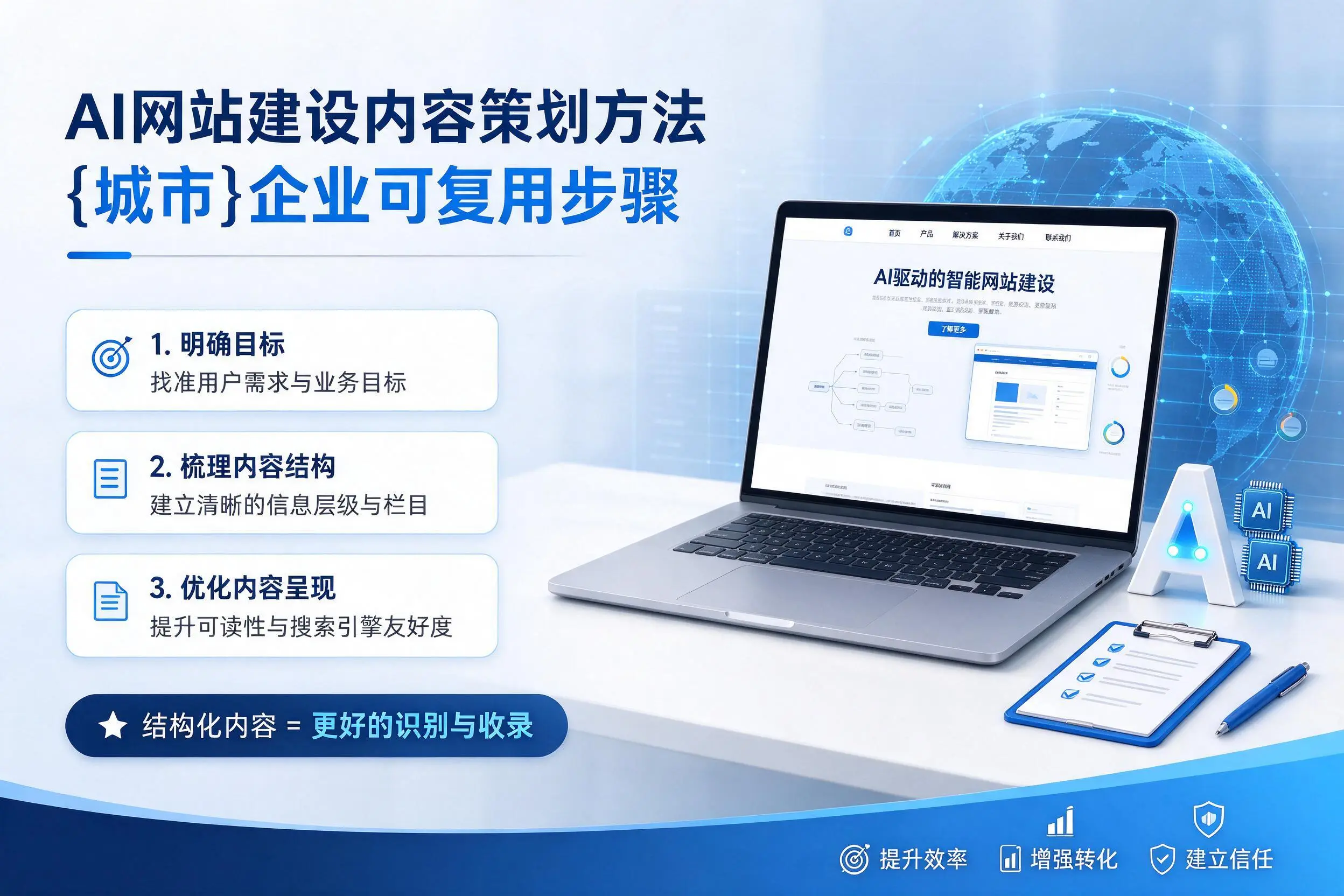 AI网站建设内容策划方法，丽水企业可复用步骤