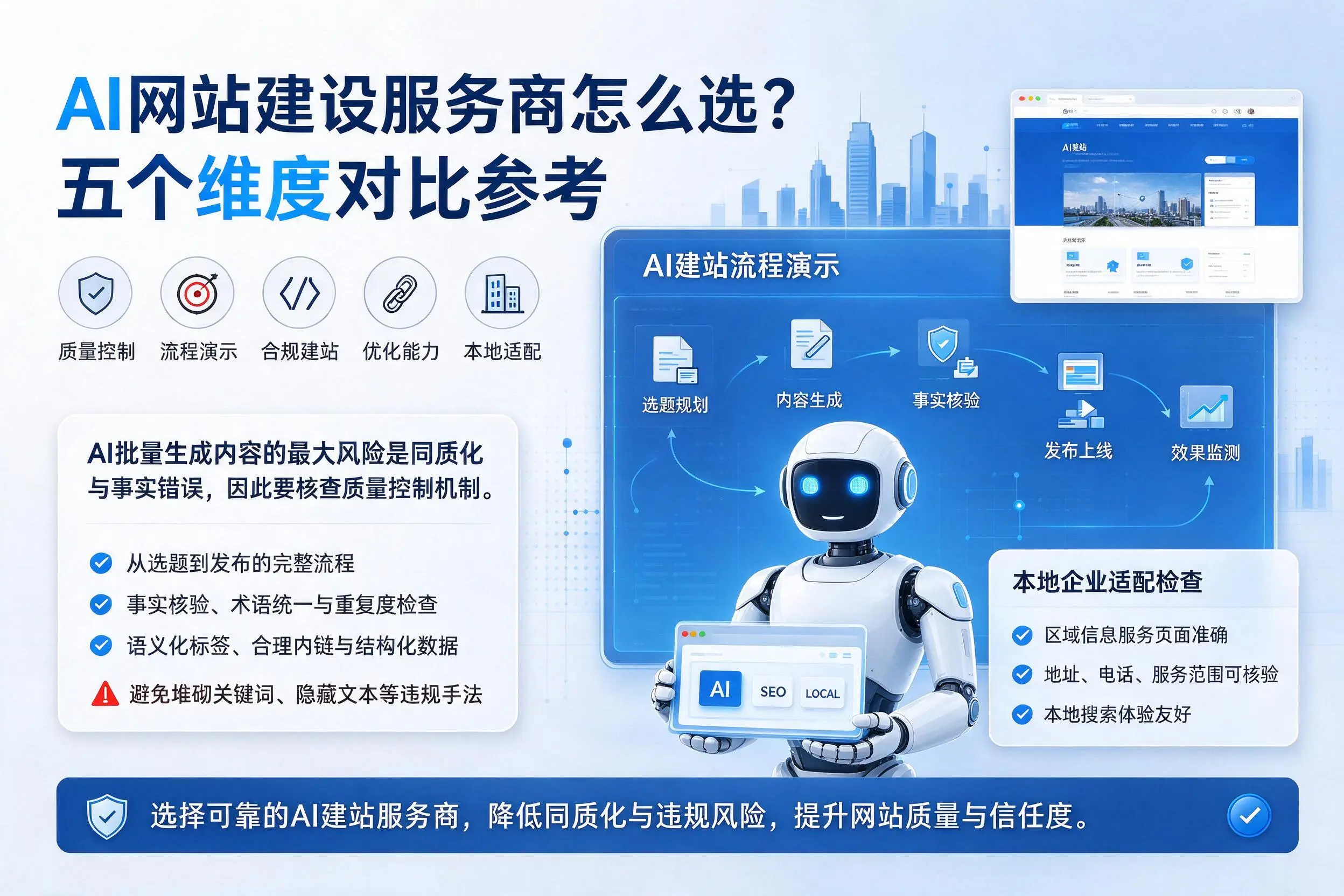 丽水AI网站建设服务商怎么选？五个维度对比参考